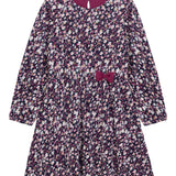 Danamade DMATHILDA Girls Long-Sleeves Floral Print Dress  - Berry